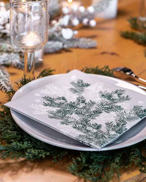 Christmas Paper Napkins 40x40cm Frosted Pine