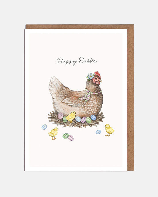 Chicken & Three Chicks Card - shopatstocks