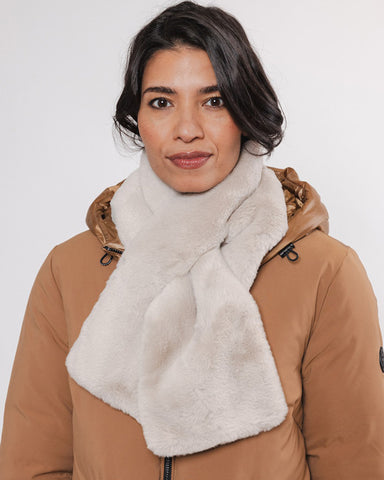 Stip Faux Fur Scarf Birch