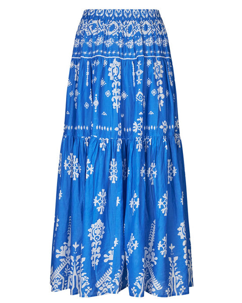 Sunset Maxi Skirt Blue Cotton