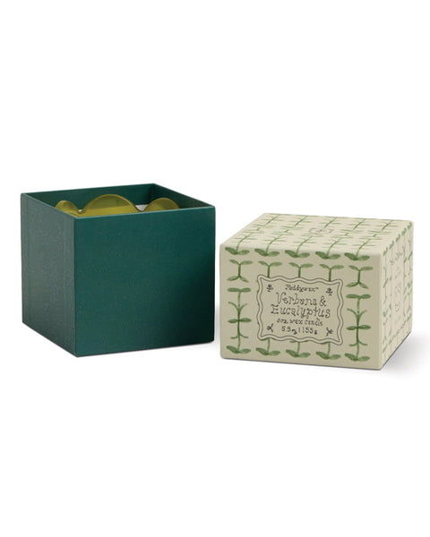 Tulip Green and Dark Green Glass Candle - Verbena & Lemongrass - shopatstocks