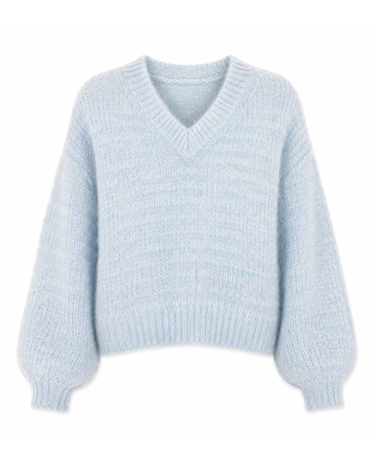 Tamara V-Neck Sweater Steel/Snow