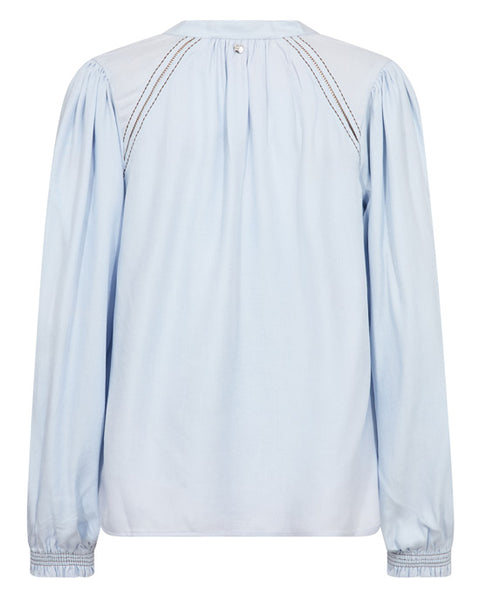 Tazzin Twill Blouse Skyway - shopatstocks