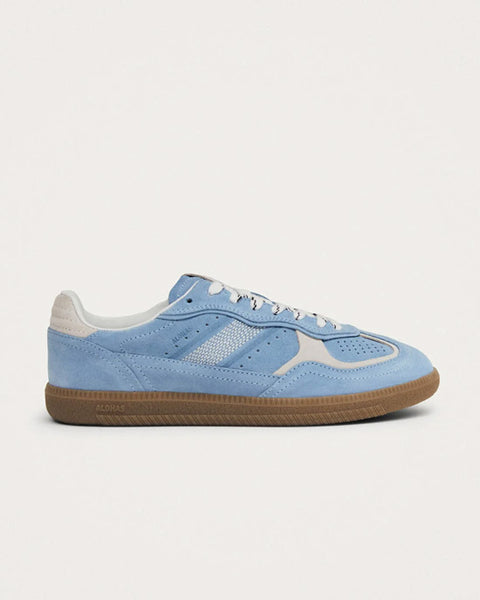 Rife Cornflower Blue Cream Leather Sneakers - shopatstocks