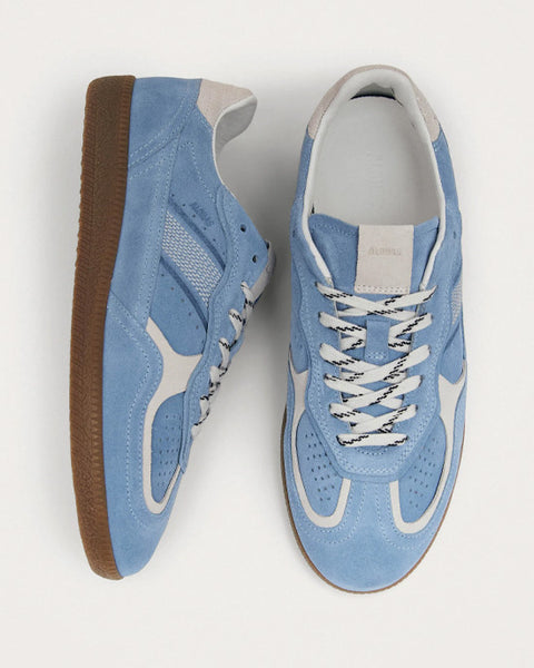 Rife Cornflower Blue Cream Leather Sneakers - shopatstocks