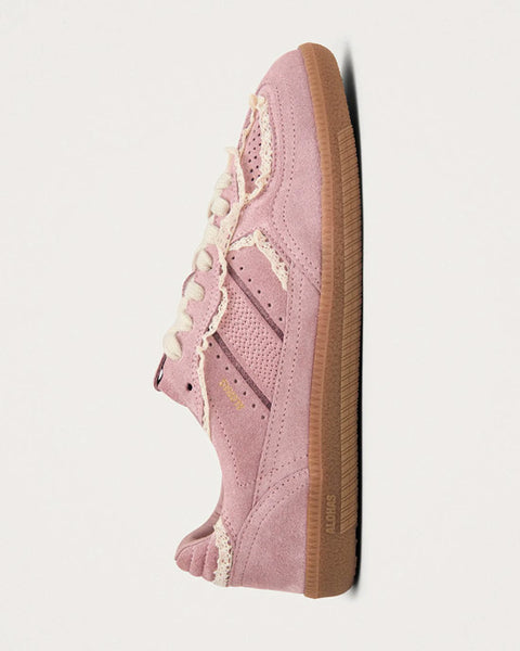 Crochet Pink Leather Sneakers - shopatstocks