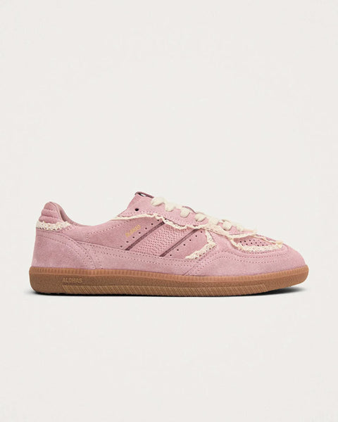 Crochet Pink Leather Sneakers - shopatstocks