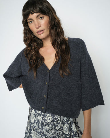 Thora Lizet Knit Cardigan India ink