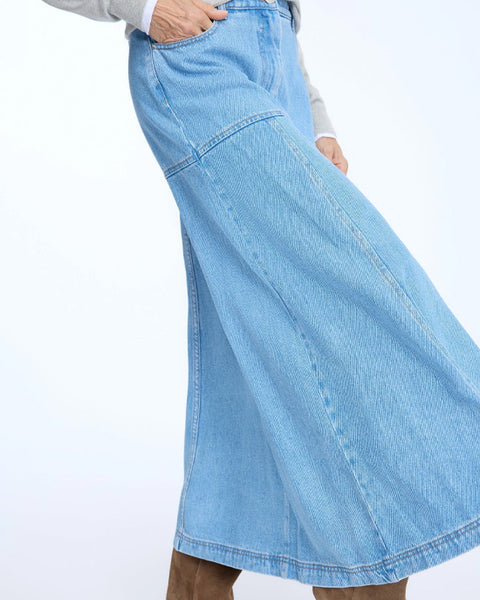 Tuxya Denim Skirt Light Blue - shopatstocks