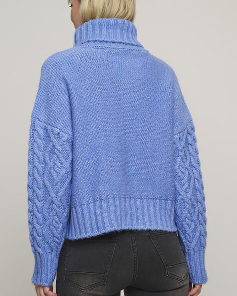 Twiggy Turtle Cable Knit Blue