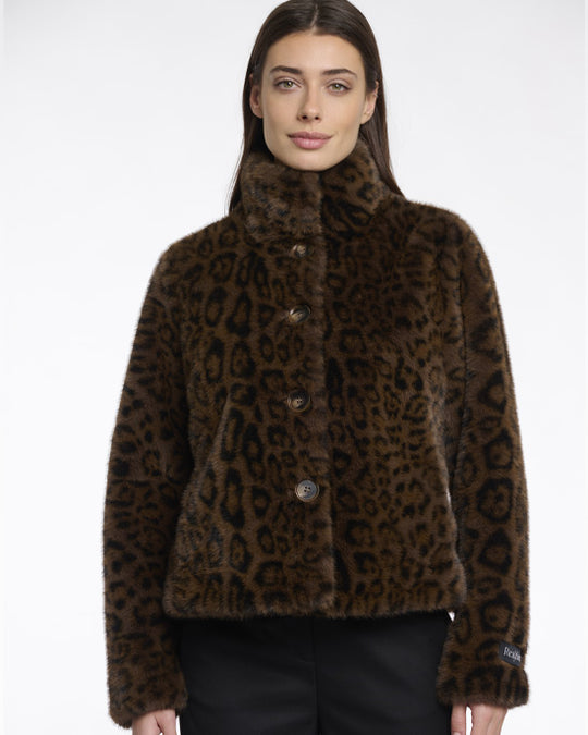 Vie Faux Fur Jacket Leopard