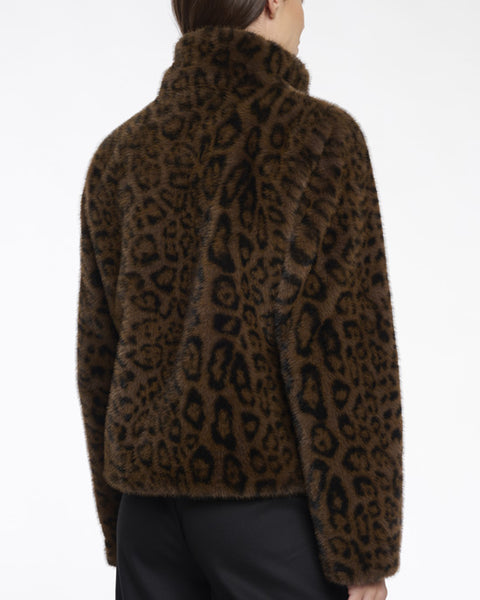 Vie Faux Fur Jacket Leopard