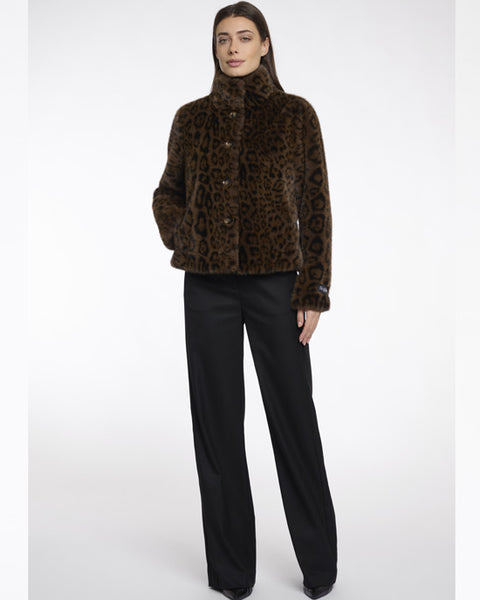 Vie Faux Fur Jacket Leopard