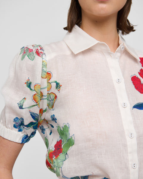 Violeta Shirt Floral Leche - shopatstocks