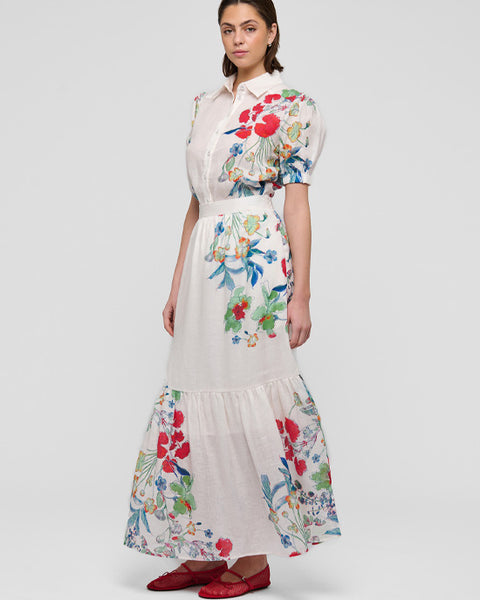 Paulina Skirt Floral Leche - shopatstocks