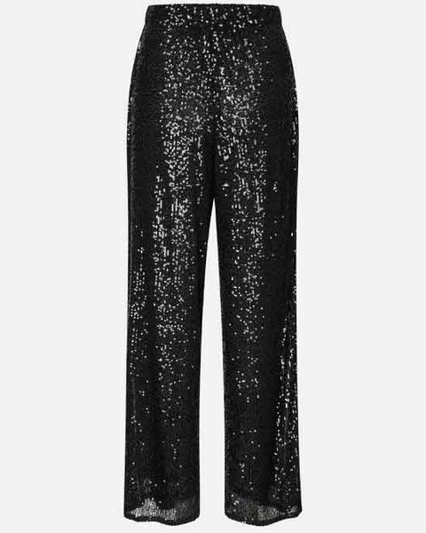Moon Sequin Trousers Black