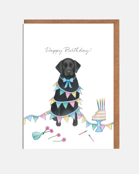 Lottie Murphy Labrador & Bunting Card - shopatstocks