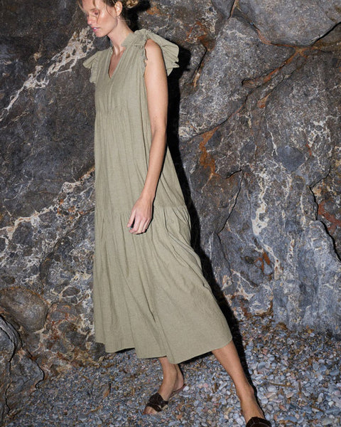 Waldy Izha Dress Burnt Olive - shopatstocks
