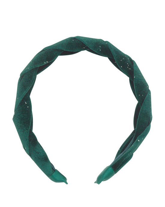 Evergreen Velvet Plaited Headband
