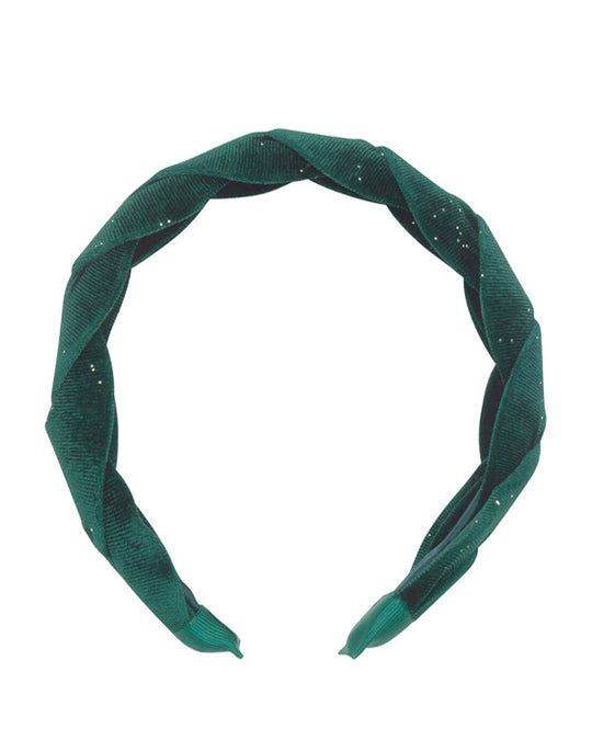 Evergreen Velvet Plaited Headband
