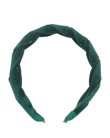 Evergreen Velvet Plaited Headband
