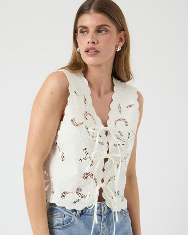 Yasthea Tie Top White