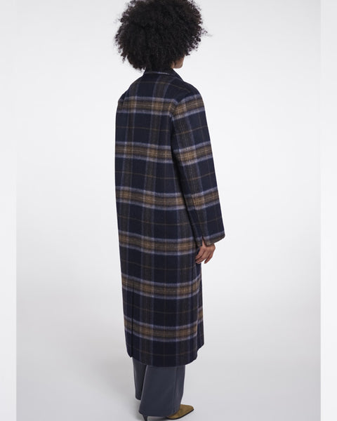 Adria Reversible Coat Dark Navy Check