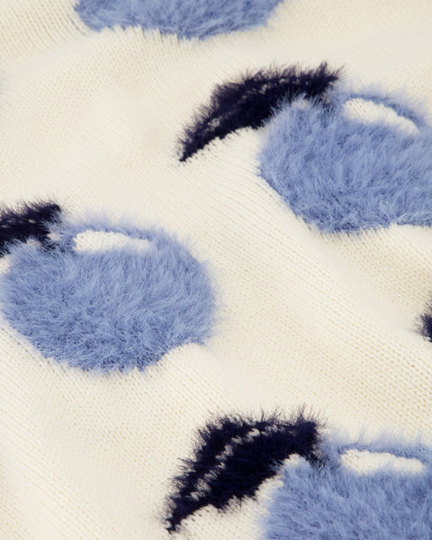 Apple Pullover Cosy White & Blue