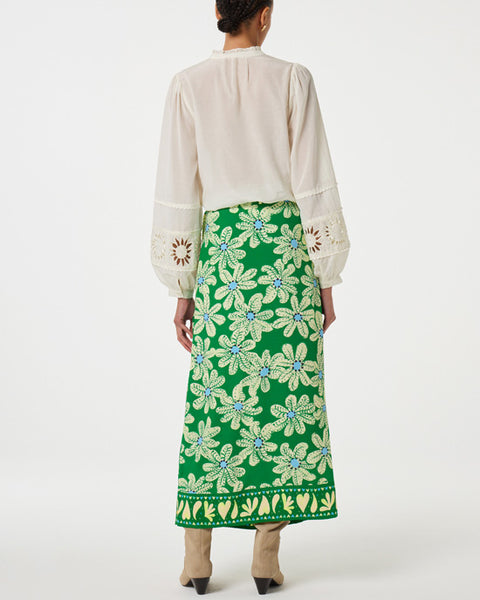Bobo skirt green glow/pool blue Bali palms