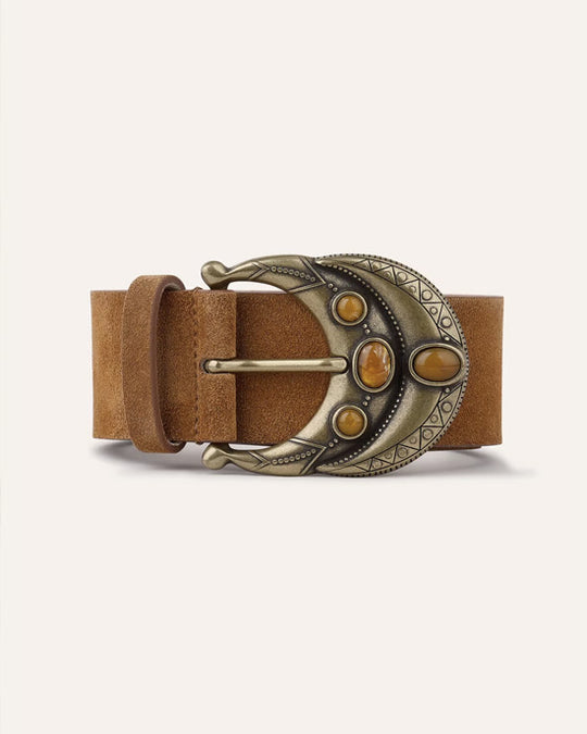 Bolbi Suede Leather Belt Cognac