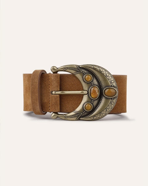 Bolbi Suede Leather Belt Cognac