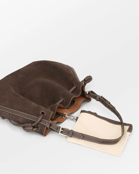 Suede Bucket Bag  Chocolate Torte
