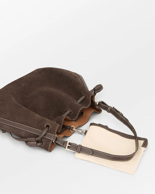 Suede Bucket Bag  Chocolate Torte