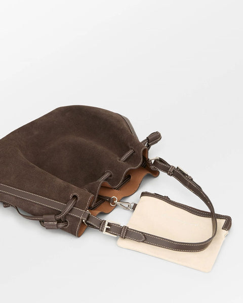 Suede Bucket Bag  Chocolate Torte