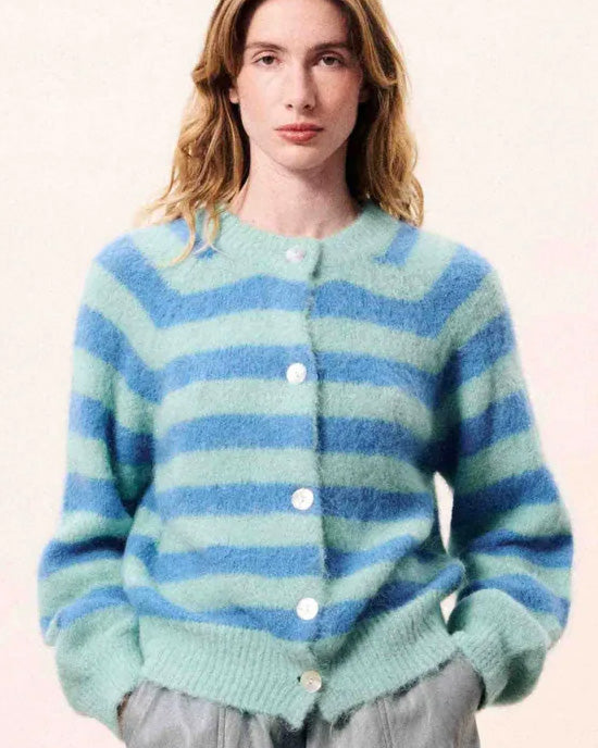 Cardigan Stripe Azur Blue - shopatstocks
