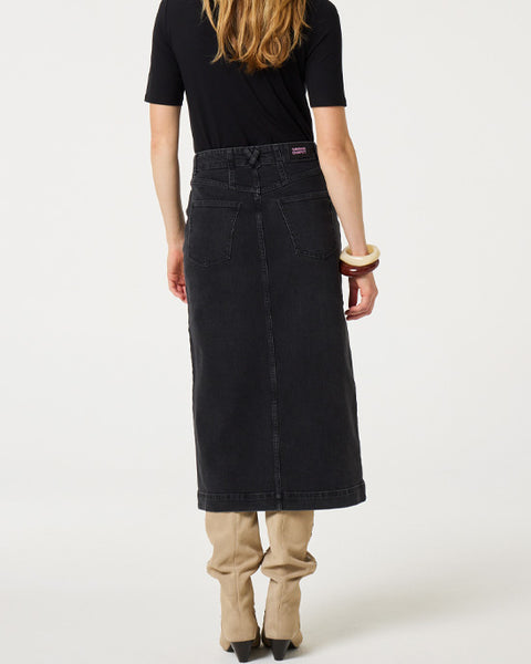 Carmel Denim Skirt Washed Black