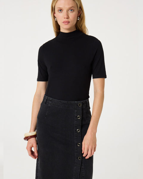 Carmel Denim Skirt Washed Black