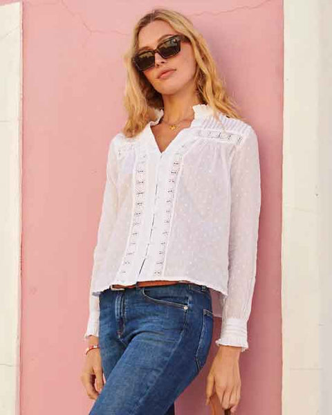 Carrie Cotton Dobby Lace Blouse