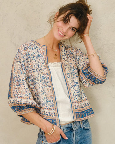Cass Print Jacket Navy