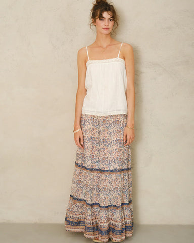 Cass Print Maxi Skirt Navy