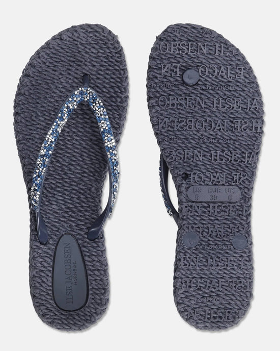 Flip Flops w Rhinestones Ombre Blue - shopatstocks