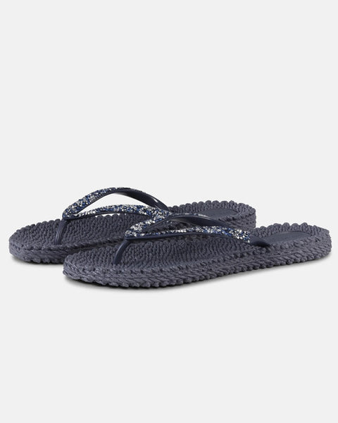 Flip Flops w Rhinestones Ombre Blue - shopatstocks