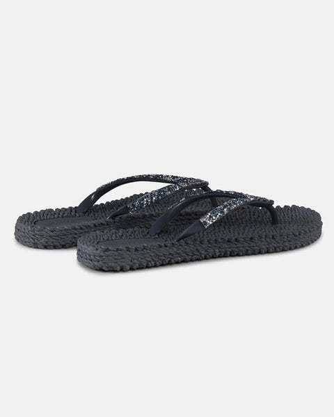 Flip Flops w Rhinestones Dark Indigo - shopatstocks