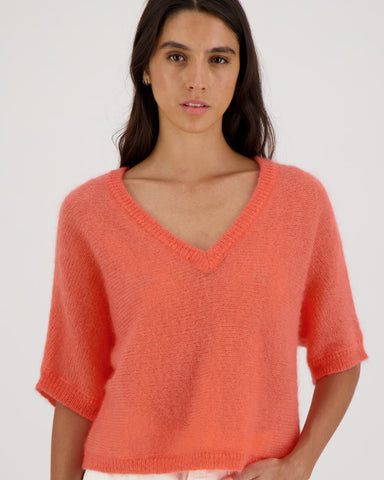 Cianna V Neck Sweater Coral