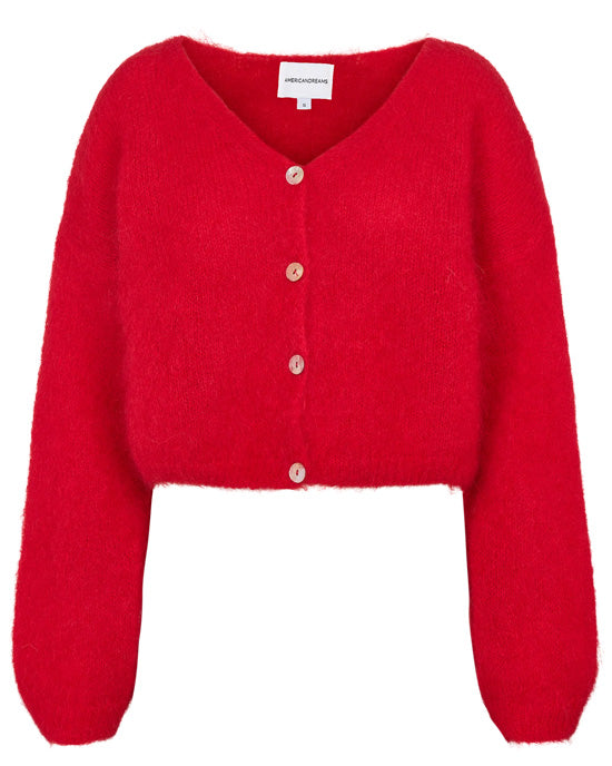 Cornelia Cropped Cardigan Lipstick Red