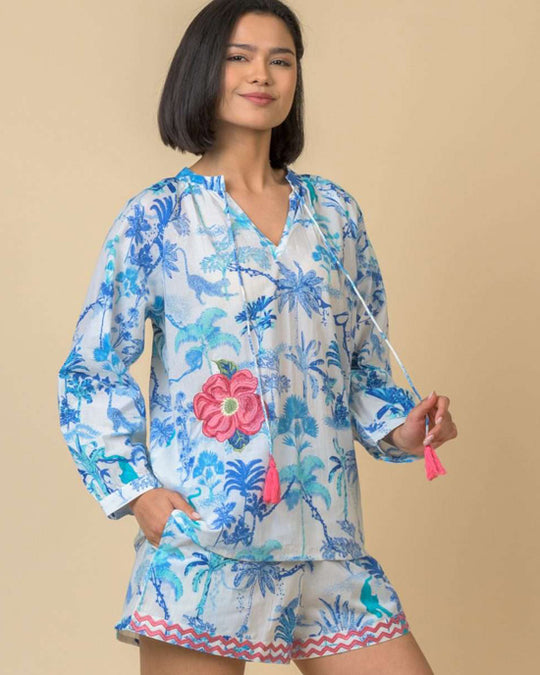 Cosmo Co-Ord Toile Blue