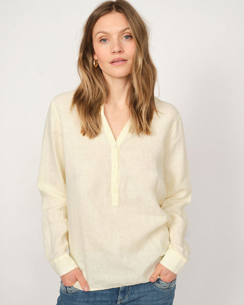 Danna linen blouse lemon icing