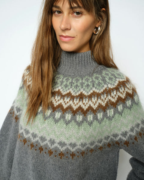 Daya Fjord Highneck Knit Thunderstorm