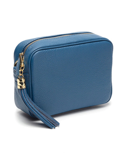 Crossbody Handbag Denim Blue w Designer Strap