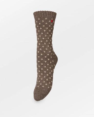 Dotted Wola Sock Hot Fudge Brown
